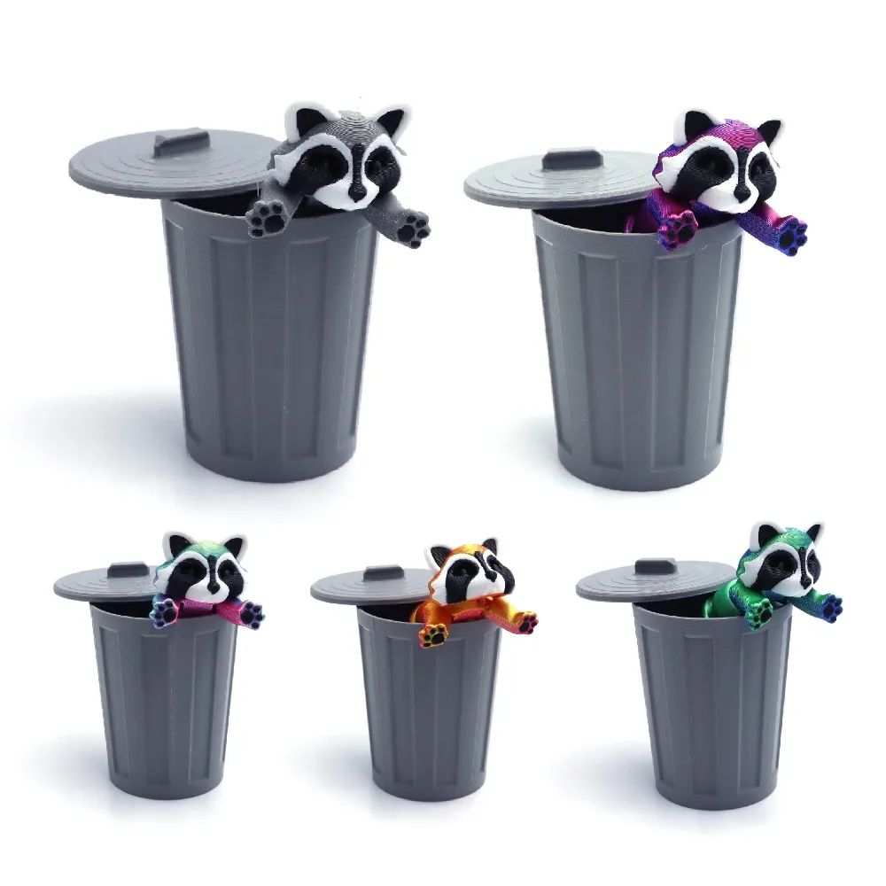 3D Printed Articulated Raccoon Toy – Movable Fidget Desk Decor