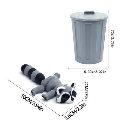 3D Printed Articulated Raccoon Toy – Movable Fidget Desk Decor