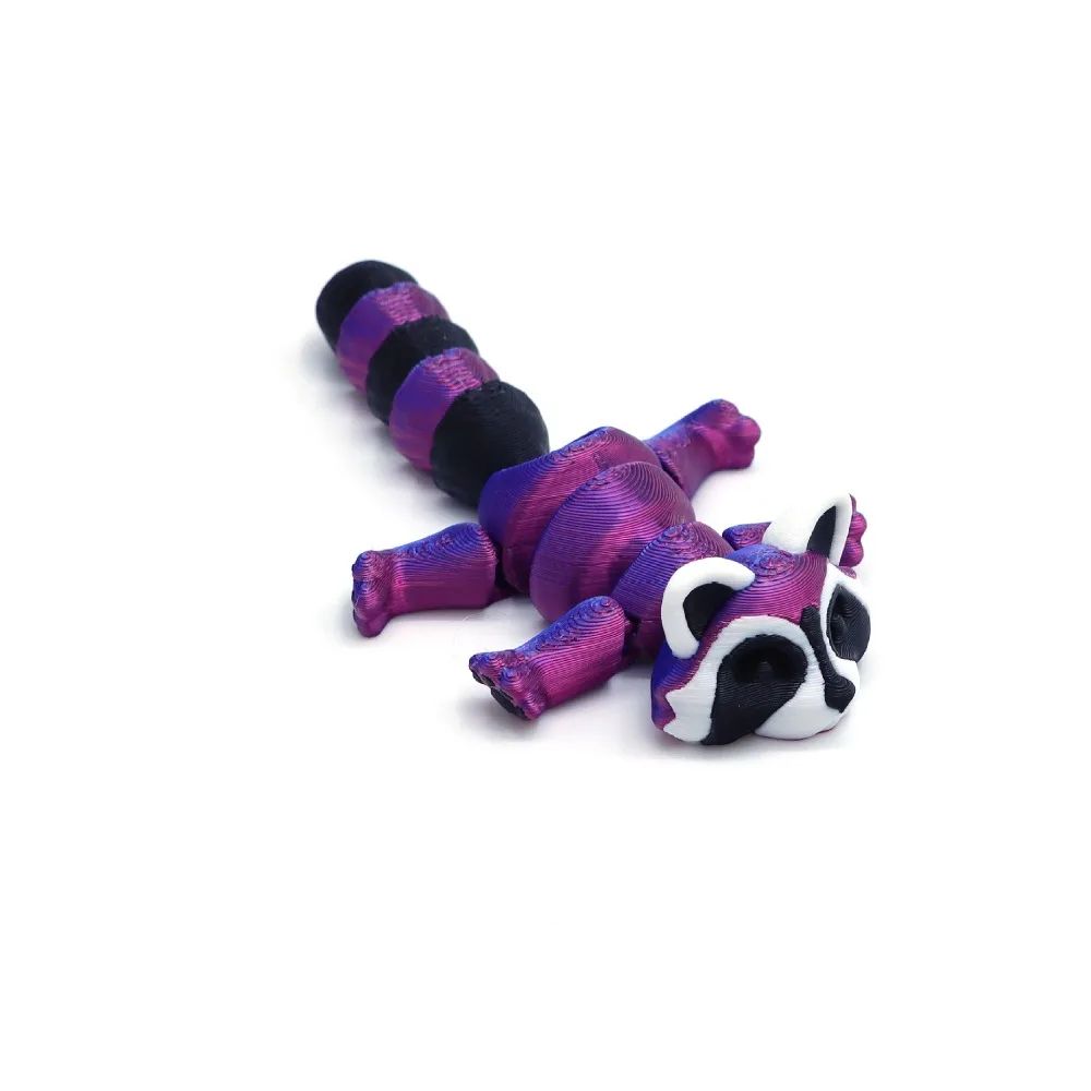 3D Printed Articulated Raccoon Toy – Movable Fidget Desk Decor