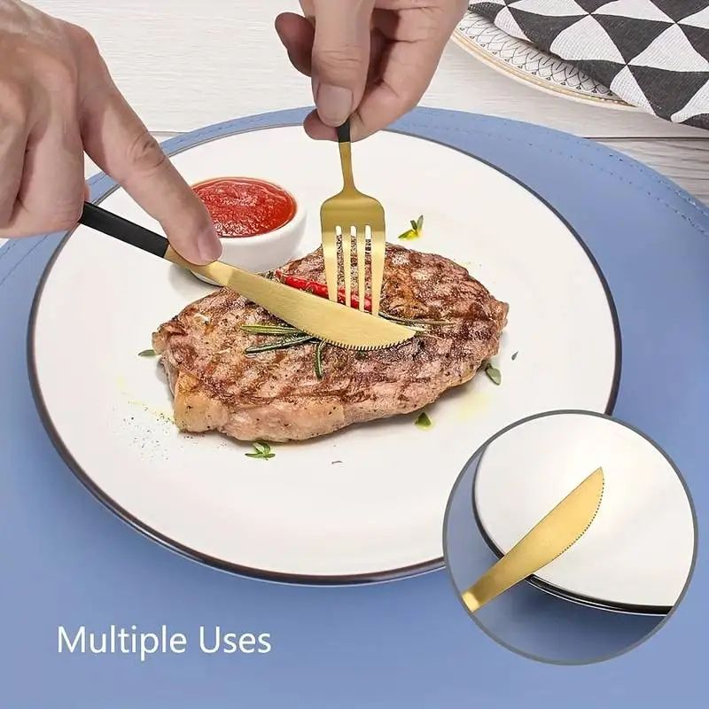 4 pcs Stainless Steel Cutlery Set with Storage Box – Portable Tableware for Home & Travel