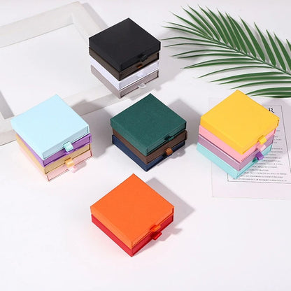 Creative Drawer Jewelry Packaging Box – Solid Color Cardboard Storage Organizer