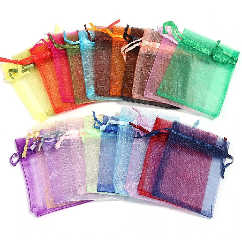 Drawable Organza Bags – Transparent Jewelry & Wedding Pouches