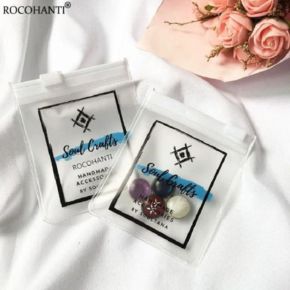 Custom Logo Frosted Zipper Jewelry Pouch – Biodegradable Mini Gift Packaging