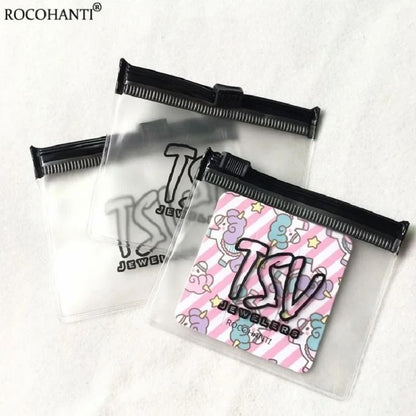 Custom Logo Frosted Zipper Jewelry Pouch – Biodegradable Mini Gift Packaging