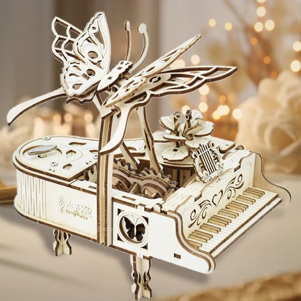 3D Wooden Puzzle Music Box – DIY Piano Model Kit