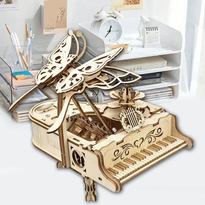 3D Wooden Puzzle Music Box – DIY Piano Model Kit