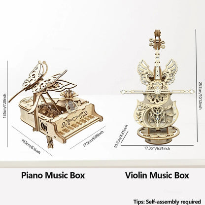 3D Wooden Puzzle Music Box – DIY Piano Model Kit