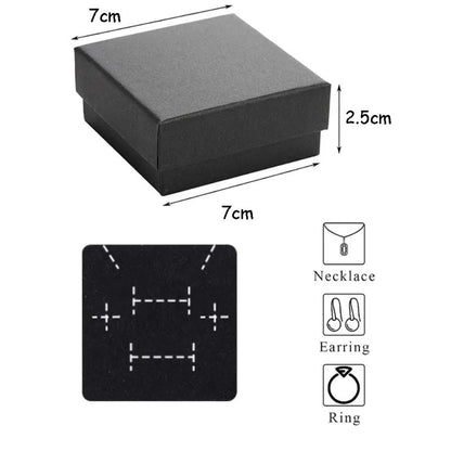 Black Kraft Jewelry Gift Boxes – 32 Pcs Cardboard Packaging Set