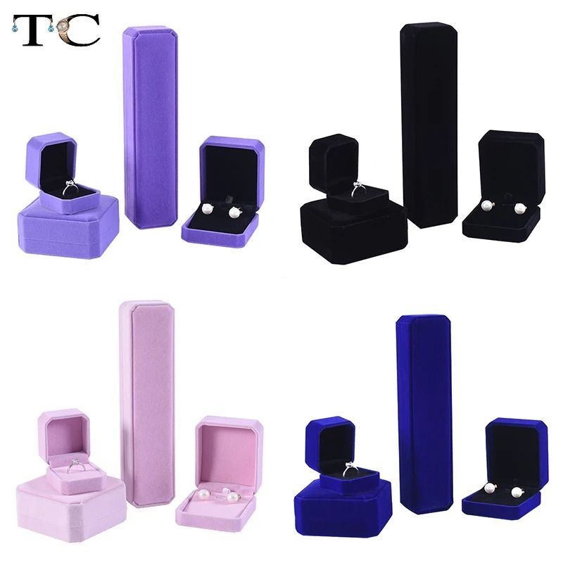 Premium Velvet Jewelry Box – Elegant Ring, Necklace & Bracelet Organizer