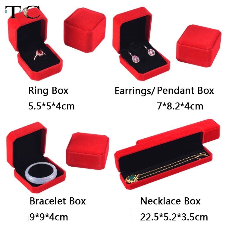 Premium Velvet Jewelry Box – Elegant Ring, Necklace & Bracelet Organizer