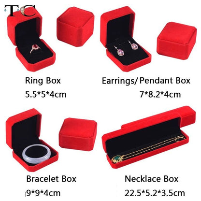 Premium Velvet Jewelry Box – Elegant Ring, Necklace & Bracelet Organizer