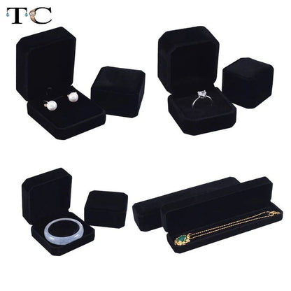 Premium Velvet Jewelry Box – Elegant Ring, Necklace & Bracelet Organizer