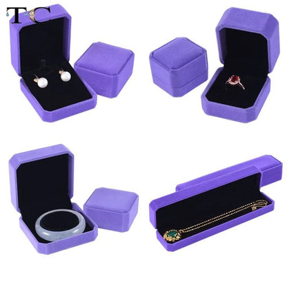 Premium Velvet Jewelry Box – Elegant Ring, Necklace & Bracelet Organizer