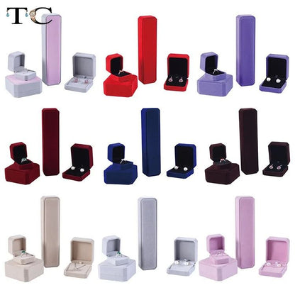Premium Velvet Jewelry Box – Elegant Ring, Necklace & Bracelet Organizer