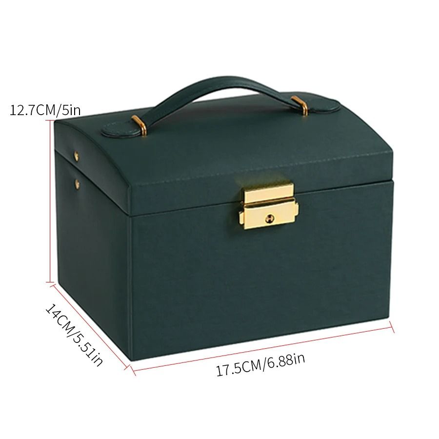 Lock Arch Three-Layer Jewelry Box – Secure All-in-One Storage