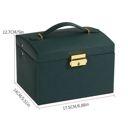 Lock Arch Three-Layer Jewelry Box – Secure All-in-One Storage
