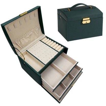 Lock Arch Three-Layer Jewelry Box – Secure All-in-One Storage