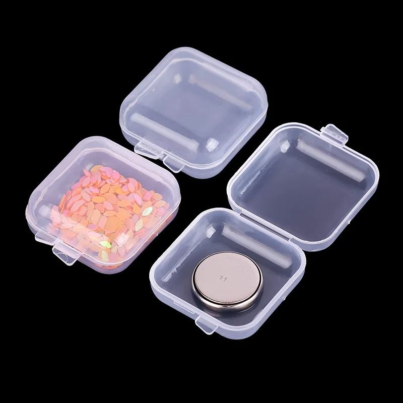 Transparent Mini PP Square Storage Boxes – 5 Pcs Multi-Purpose Organizers
