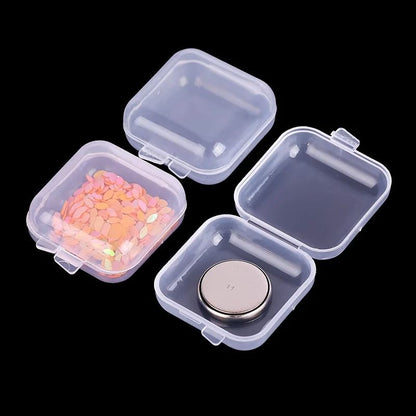 Transparent Mini PP Square Storage Boxes – 5 Pcs Multi-Purpose Organizers