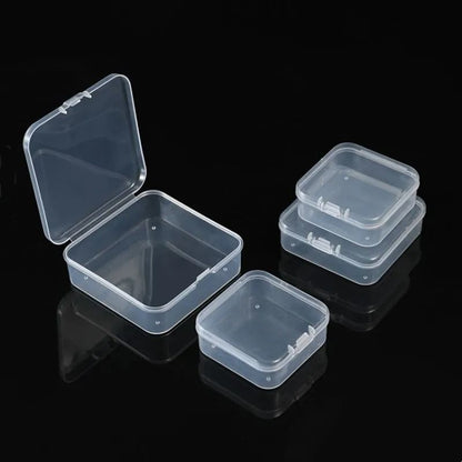 Transparent Mini PP Square Storage Boxes – 5 Pcs Multi-Purpose Organizers