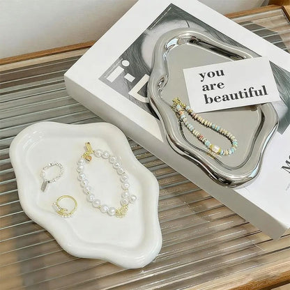 Cloud-Shaped Jewelry Storage Tray – Creative Electroplated Desktop Dish