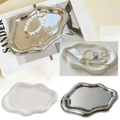 Cloud-Shaped Jewelry Storage Tray – Creative Electroplated Desktop Dish