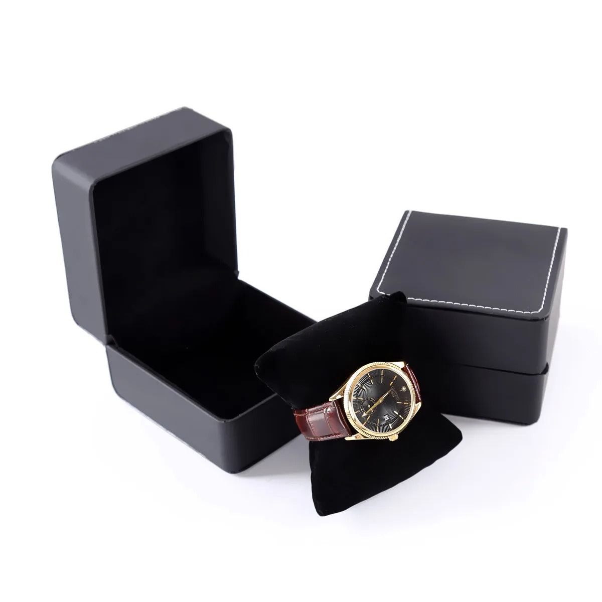 PU Leather Watch Box – Rounded Corner Gift Packaging Case