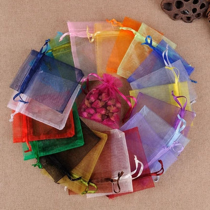 Elegant Drawstring Jewelry Pouches – 50 Pcs Gift & Party Bags