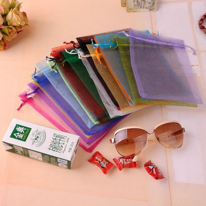 Elegant Drawstring Jewelry Pouches – 50 Pcs Gift & Party Bags