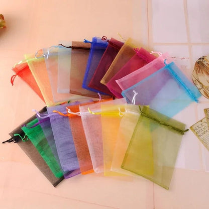 Elegant Drawstring Jewelry Pouches – 50 Pcs Gift & Party Bags