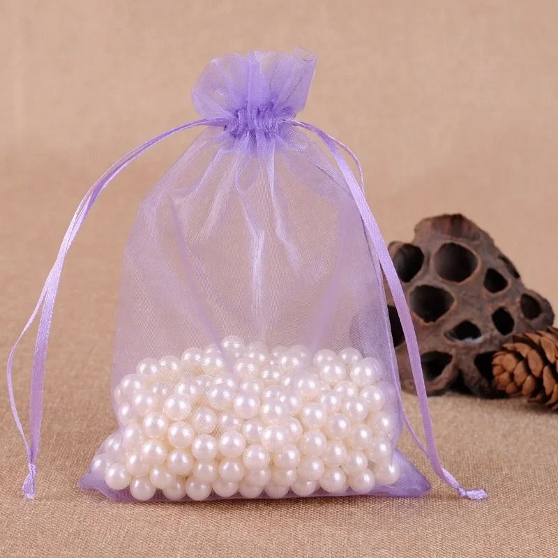 Elegant Drawstring Jewelry Pouches – 50 Pcs Gift & Party Bags