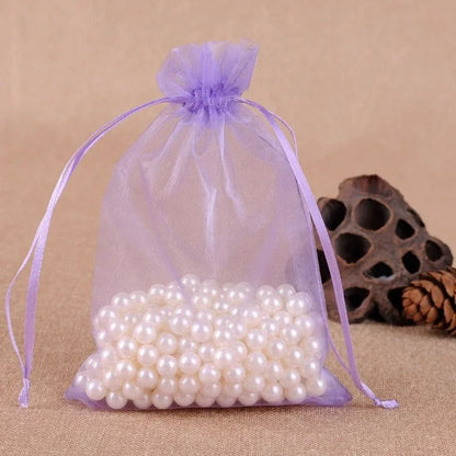 Elegant Drawstring Jewelry Pouches – 50 Pcs Gift & Party Bags