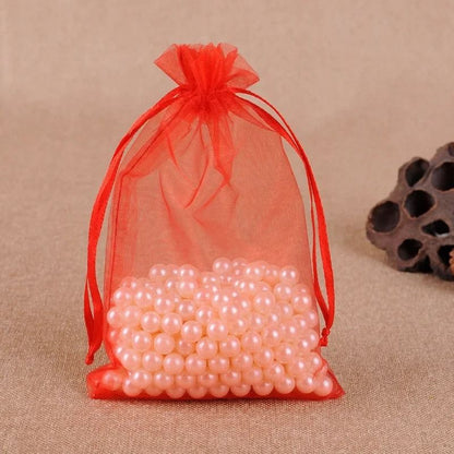Elegant Drawstring Jewelry Pouches – 50 Pcs Gift & Party Bags