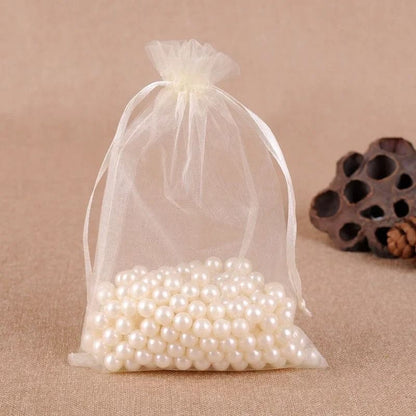 Elegant Drawstring Jewelry Pouches – 50 Pcs Gift & Party Bags
