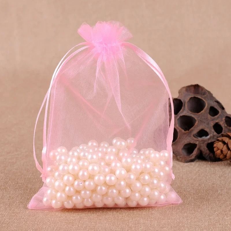 Elegant Drawstring Jewelry Pouches – 50 Pcs Gift & Party Bags