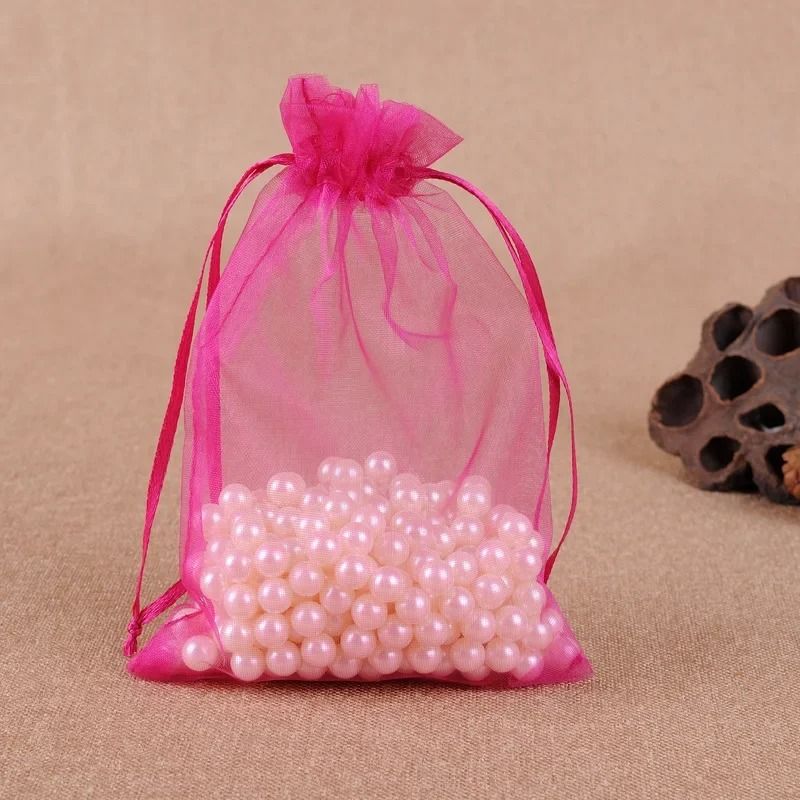 Elegant Drawstring Jewelry Pouches – 50 Pcs Gift & Party Bags