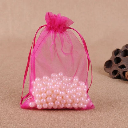 Elegant Drawstring Jewelry Pouches – 50 Pcs Gift & Party Bags