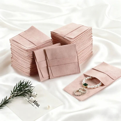 Microfiber Suede Jewelry Pouches – 5 Pcs Premium Envelope Flap Bags