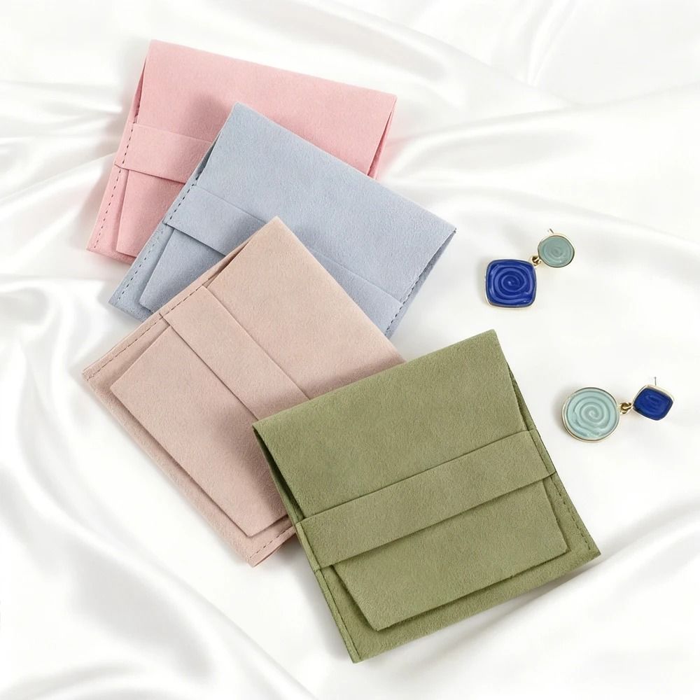 Microfiber Suede Jewelry Pouches – 5 Pcs Premium Envelope Flap Bags