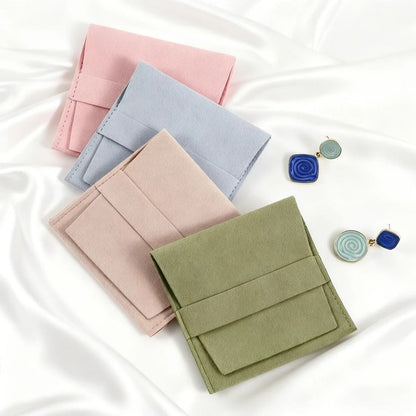 Microfiber Suede Jewelry Pouches – 5 Pcs Premium Envelope Flap Bags