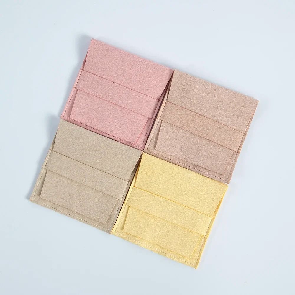 Microfiber Suede Jewelry Pouches – 5 Pcs Premium Envelope Flap Bags
