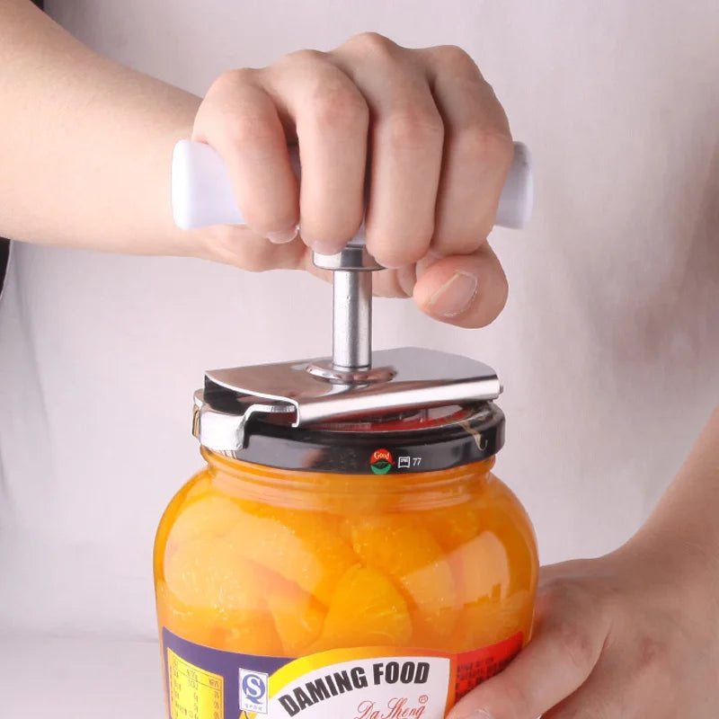 Adjustable Multi-function Bottle Cap Opener Stainless Steel Jar Lid Remover for Kitchen Labor-saving Screw.