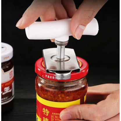 Adjustable Multi-function Bottle Cap Opener Stainless Steel Jar Lid Remover for Kitchen Labor-saving Screw.
