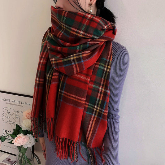 Fashionable Scottish Style Plaid Tartan Scarf – Cozy Acrylic Wrap for Women | Perfect Christmas & Valentine Gift