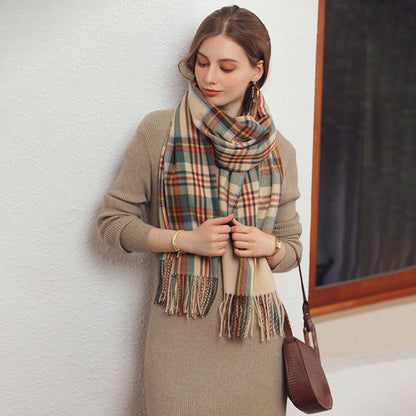 Fashionable Scottish Style Plaid Tartan Scarf – Cozy Acrylic Wrap for Women | Perfect Christmas & Valentine Gift