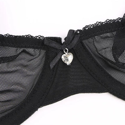 Varsbaby Breathable Sheer Mesh Underwire Bra Ultra Thin Mesh Underwire Bra Ultra Thin Unlined Comfort Bra for CDE Cups