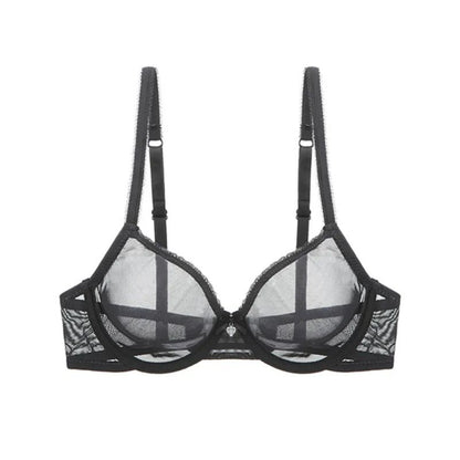 Varsbaby Breathable Sheer Mesh Underwire Bra Ultra Thin Mesh Underwire Bra Ultra Thin Unlined Comfort Bra for CDE Cups
