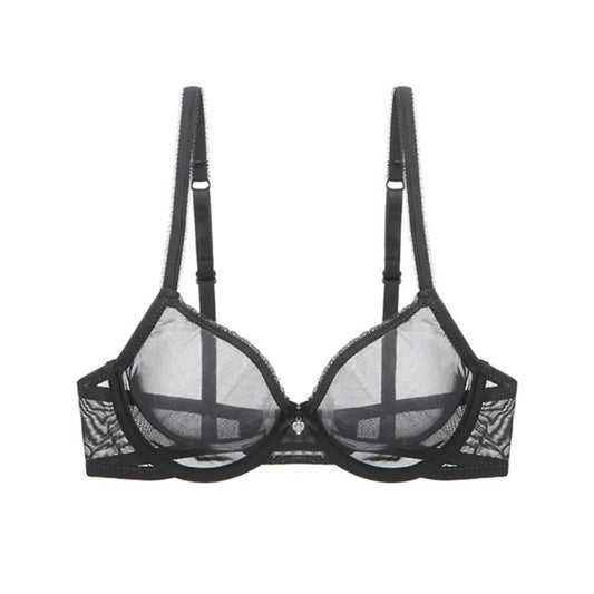 Varsbaby Breathable Sheer Mesh Underwire Bra Ultra Thin Mesh Underwire Bra Ultra Thin Unlined Comfort Bra for CDE Cups