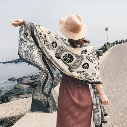 Twill Cotton Large Beach Pareo Wrap