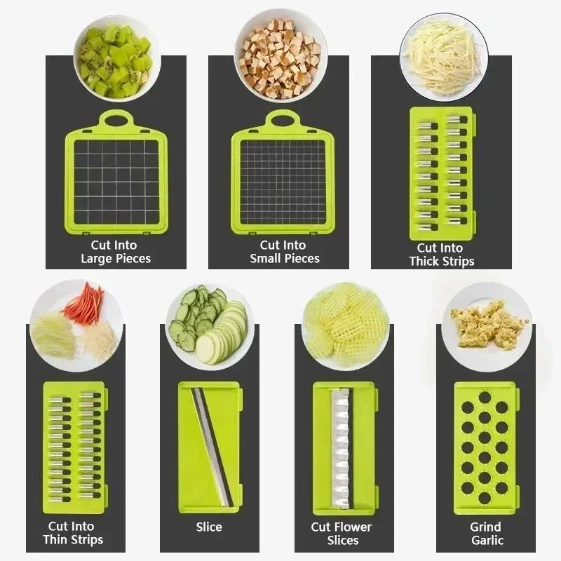 Multifunctional 14 16 Piece Vegetable Slicer Set